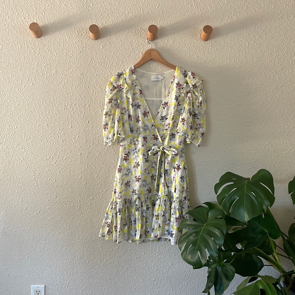 Chiffon mini dress. Multi colored. Size 4. Tanya Taylor.